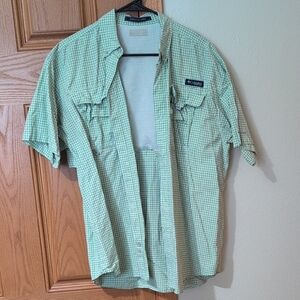 Columbia PFG Green Checkered Men's Shirt